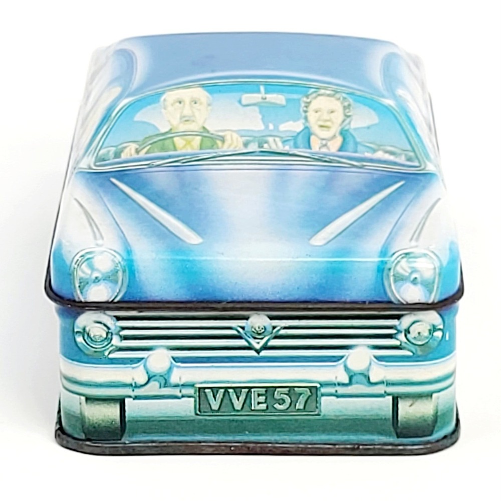 Ian Logan Carlectables Blue Car Tin 1982 Vintage Metal Container England 5"